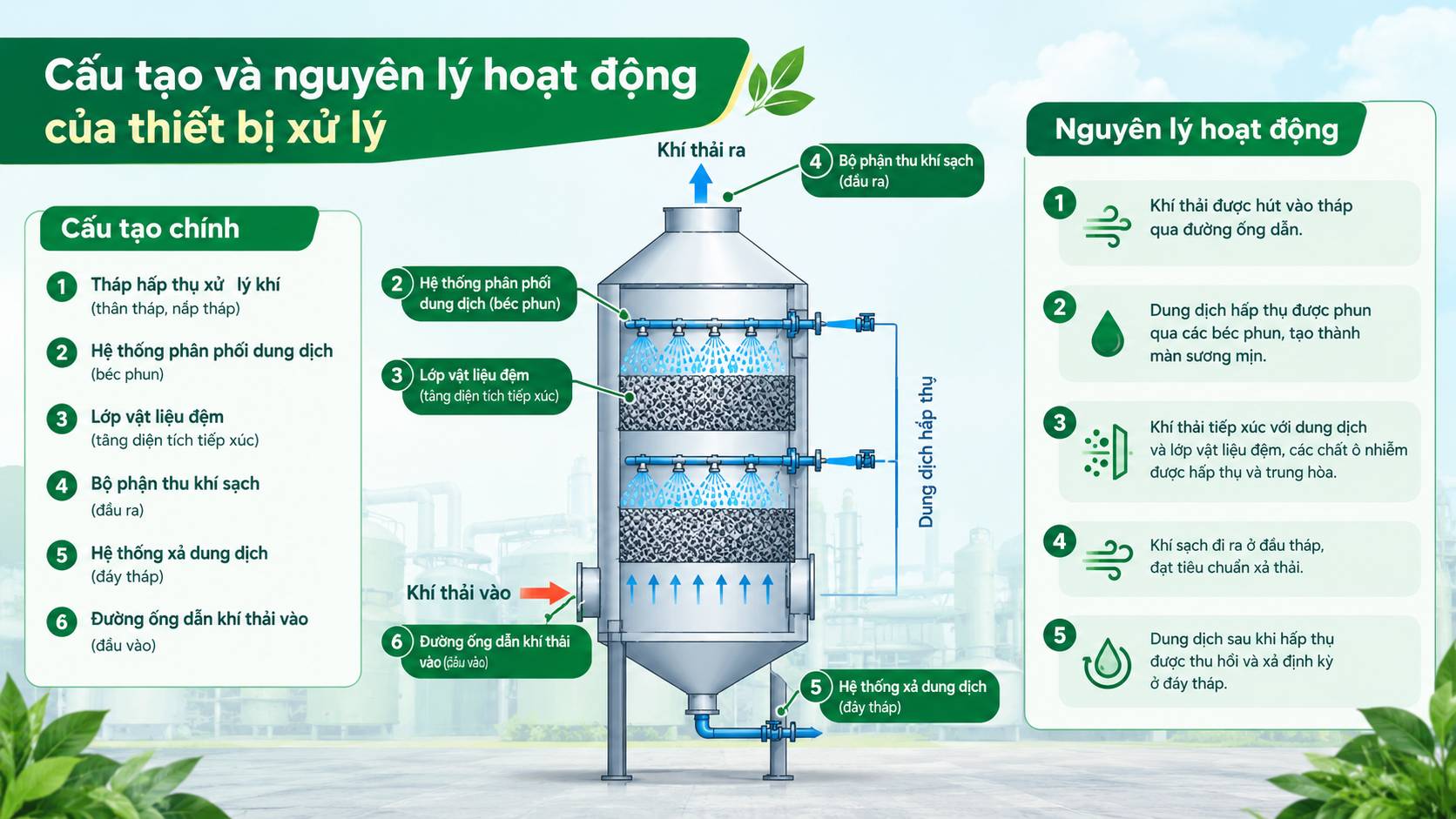 Cấu tạo và nguyên lý hoạt động của thiết bị hấp thụ