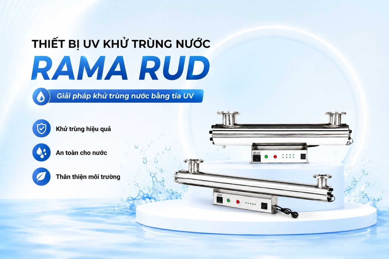 Thiết bị UV khử trùng nước tưới tiêu Rama RUD-2B80W
